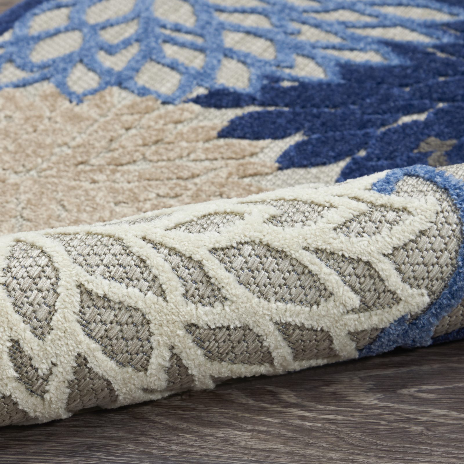 5′ X 8′ Blue and Gray Floral Area Rug III