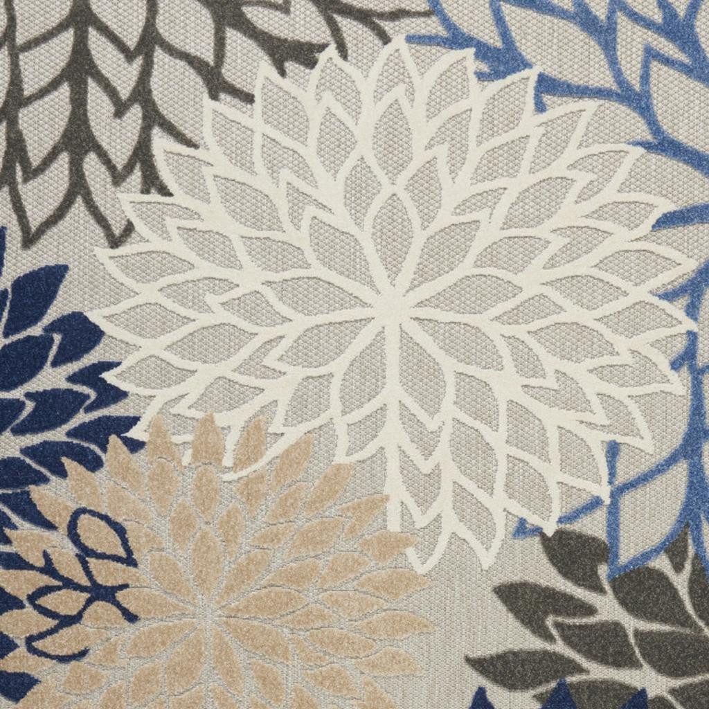 6′ X 9′ Blue and Gray Indoor-Outdoor Area Rug II