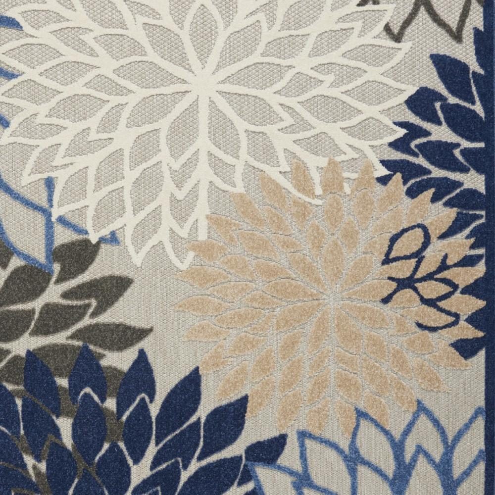 6′ X 9′ Blue and Gray Indoor-Outdoor Area Rug II