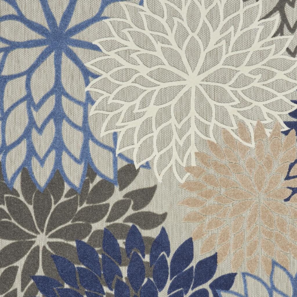 7′ X 10′ Blue and Gray Indoor-Outdoor Area Rug II