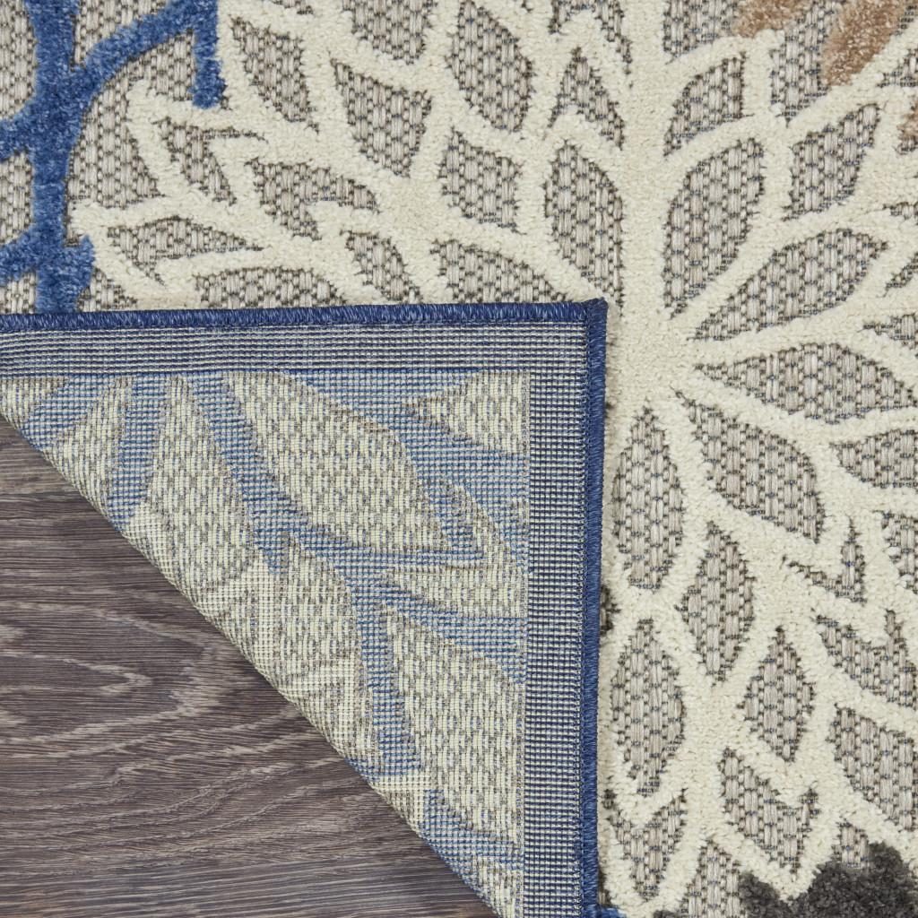 7′ X 10′ Blue and Gray Indoor-Outdoor Area Rug II