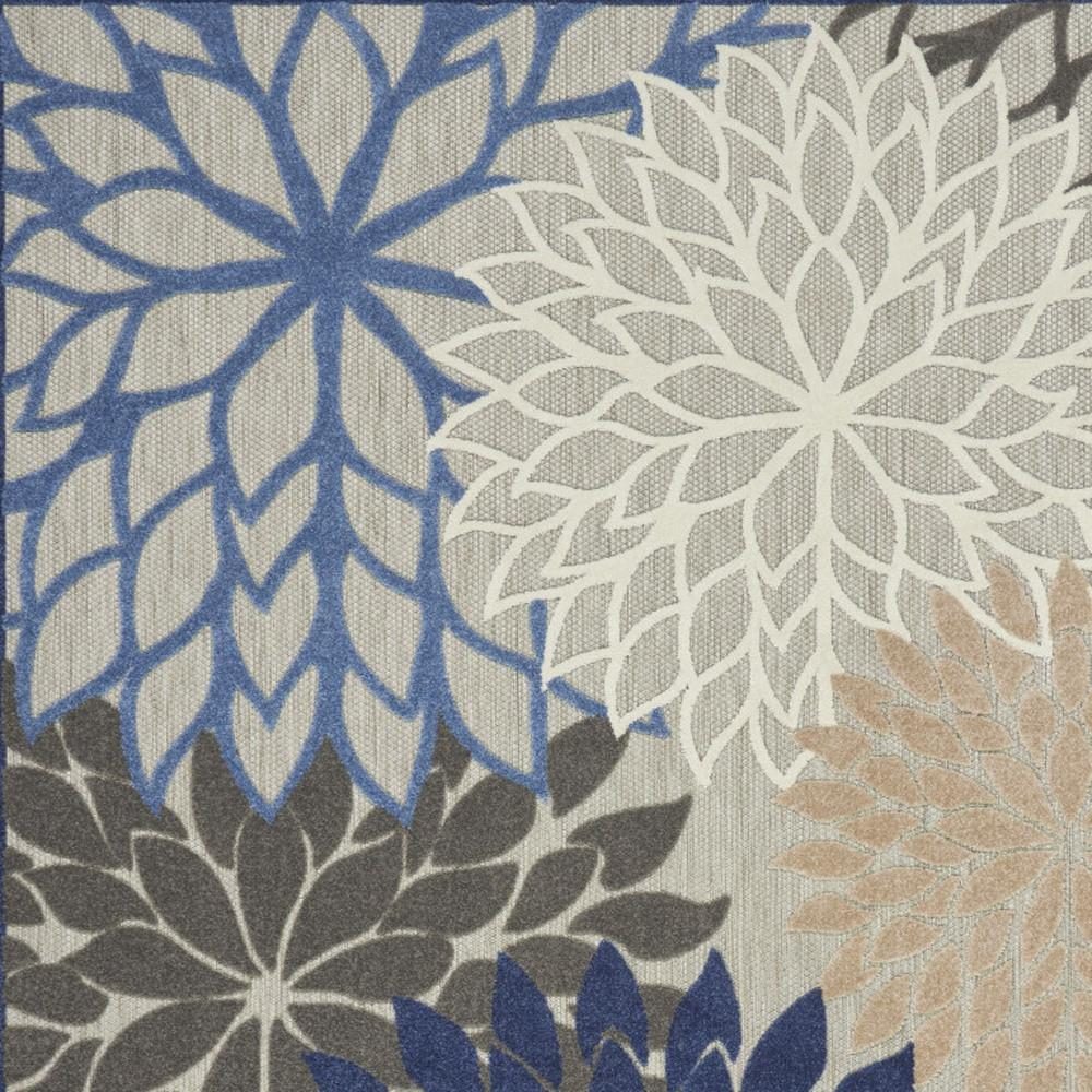 7′ X 10′ Blue and Gray Indoor-Outdoor Area Rug II