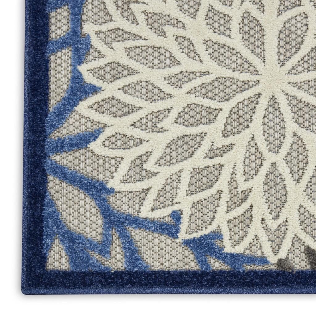 7′ X 10′ Blue and Gray Indoor-Outdoor Area Rug II