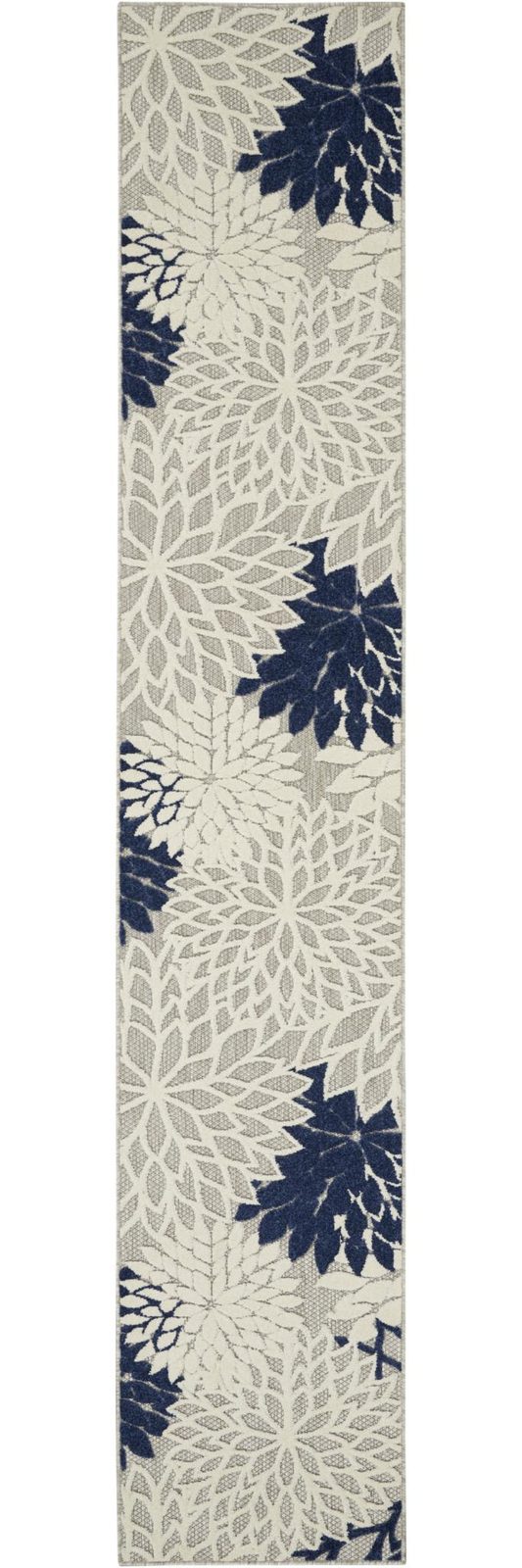 10′ Ivory and Blue Indoor Outdoor Area Rug II