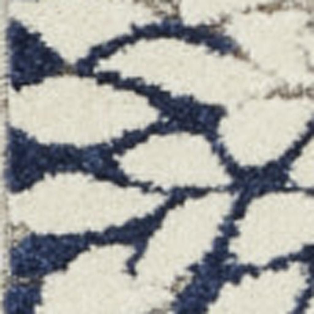 10′ Ivory and Blue Indoor Outdoor Area Rug II