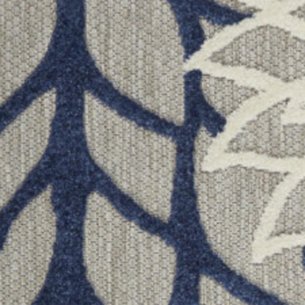 6′ X 9′ Ivory and Blue Indoor-Outdoor Area Rug II