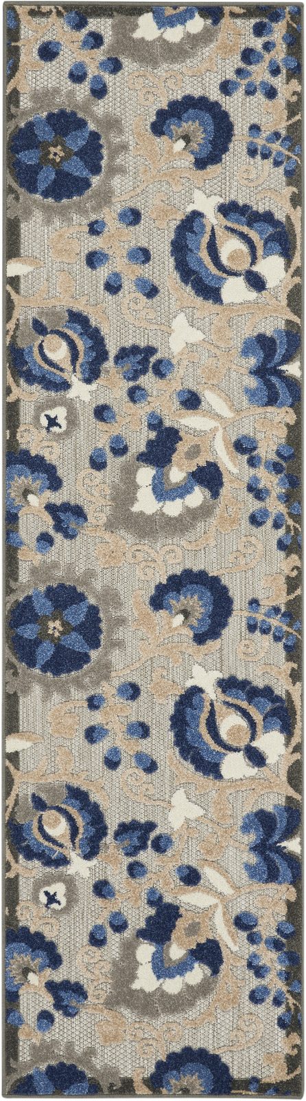 6′ Blue And Gray Indoor Outdoor Area Rug