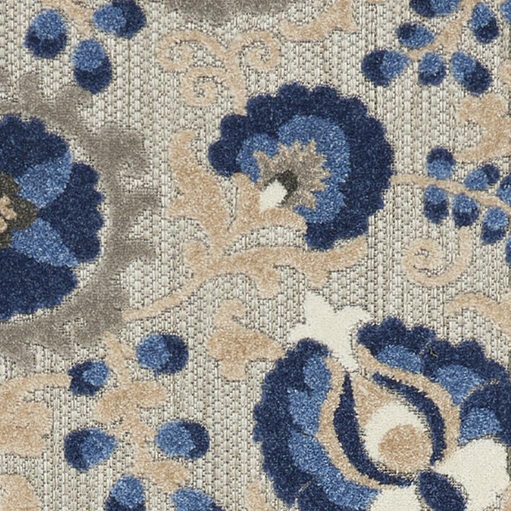 6′ Blue And Gray Indoor Outdoor Area Rug
