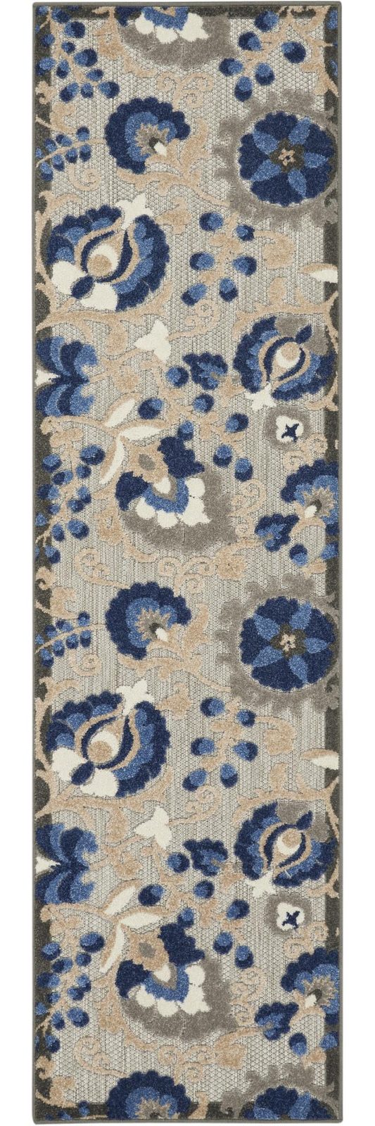 6′ Blue And Gray Indoor Outdoor Area Rug