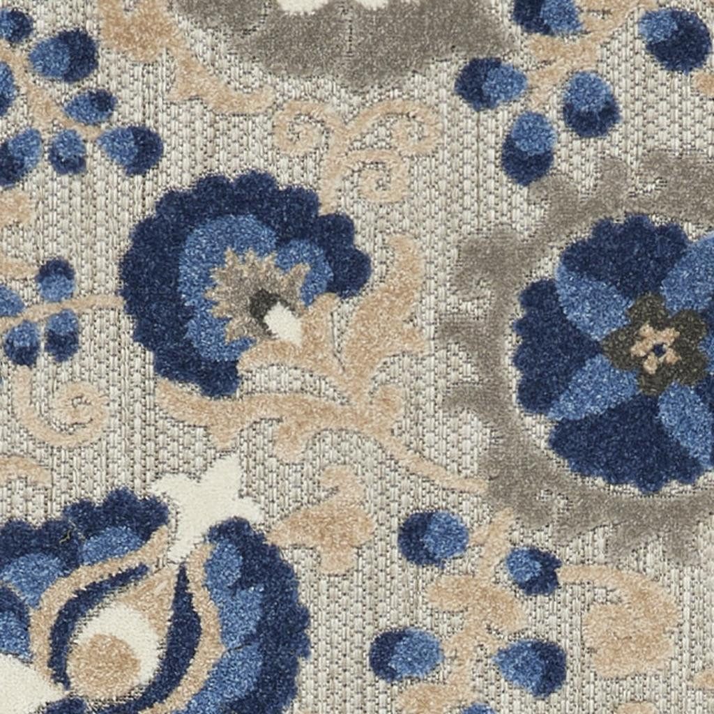 6′ Blue And Gray Indoor Outdoor Area Rug