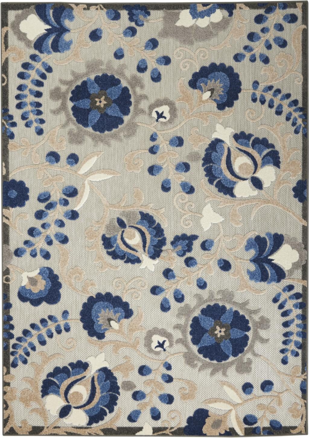 4′ X 6′ Blue Gray Indoor Outdoor Area Rug II