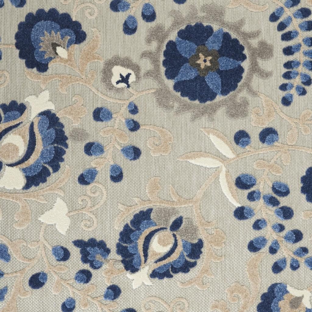 6′ X 9′ Blue And Gray Indoor Outdoor Area Rug