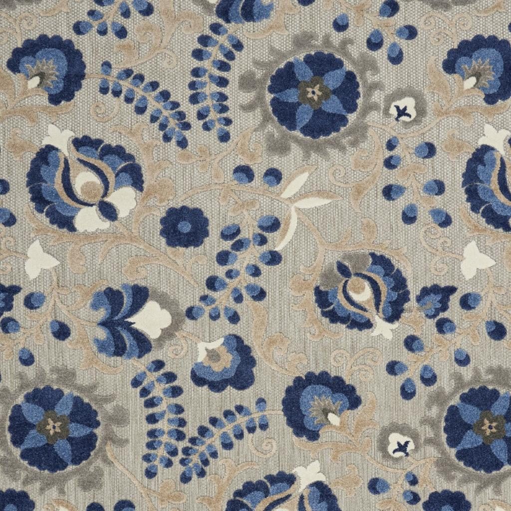 8′ X 11′ Blue And Gray Indoor Outdoor Area Rug