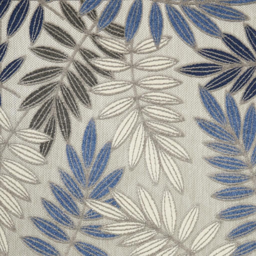 4′ X 6′ Blue Gray Floral Indoor Outdoor Area Rug