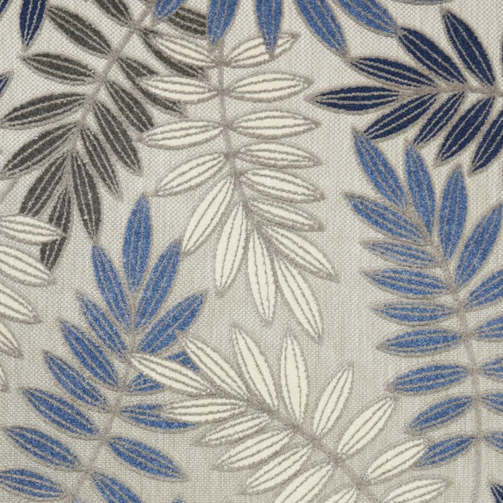 4′ X 6′ Blue Gray Floral Indoor Outdoor Area Rug