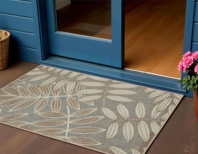 3′ X 4′ Botanical Leaves Indoor Outdoor Area Rug