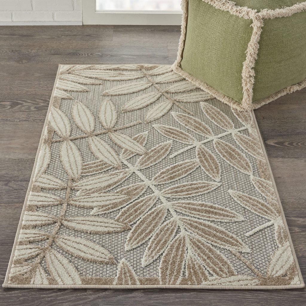3′ X 4′ Botanical Leaves Indoor Outdoor Area Rug