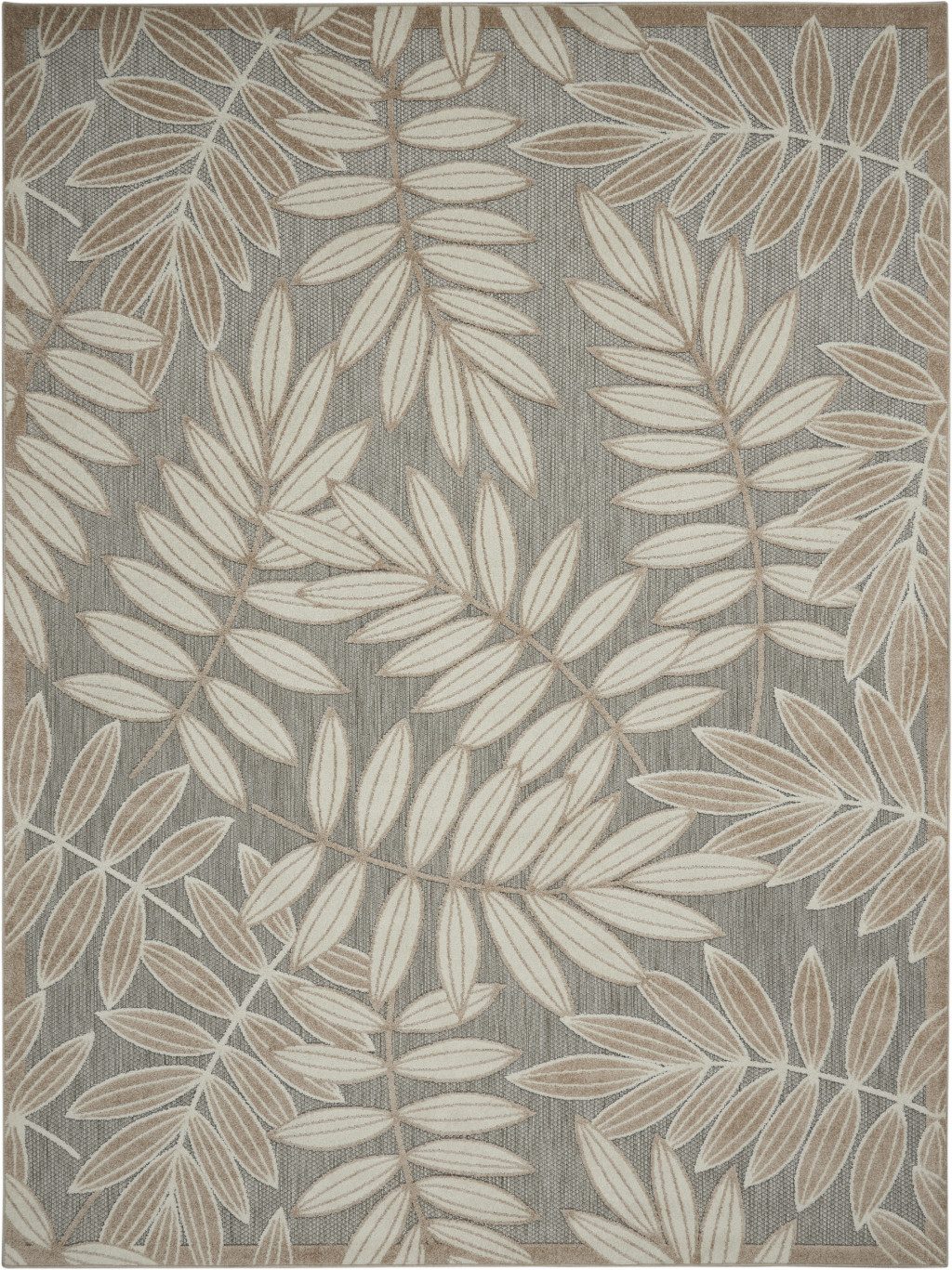 4′ X 6′ Gray Ivory Floral Indoor Outdoor Area Rug