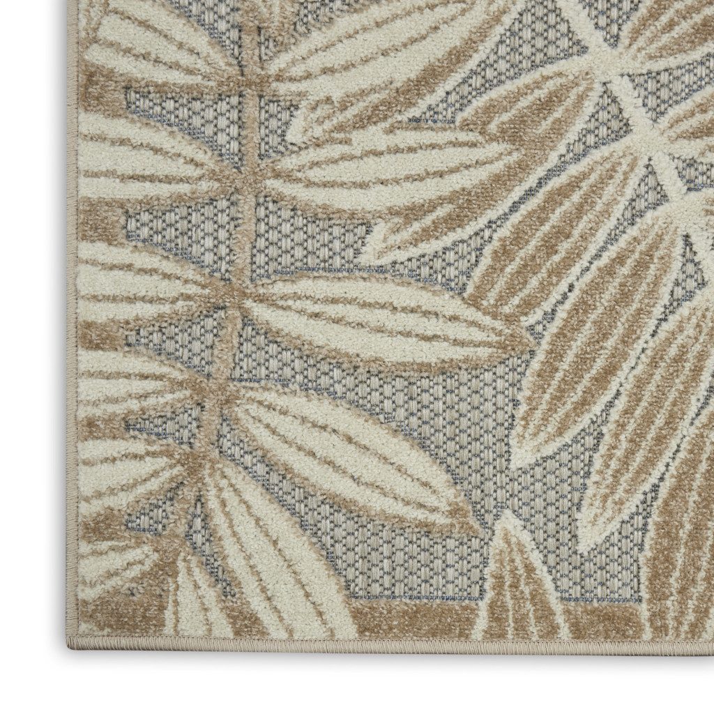 6′ X 9′ Gray and Ivory Floral Area Rug