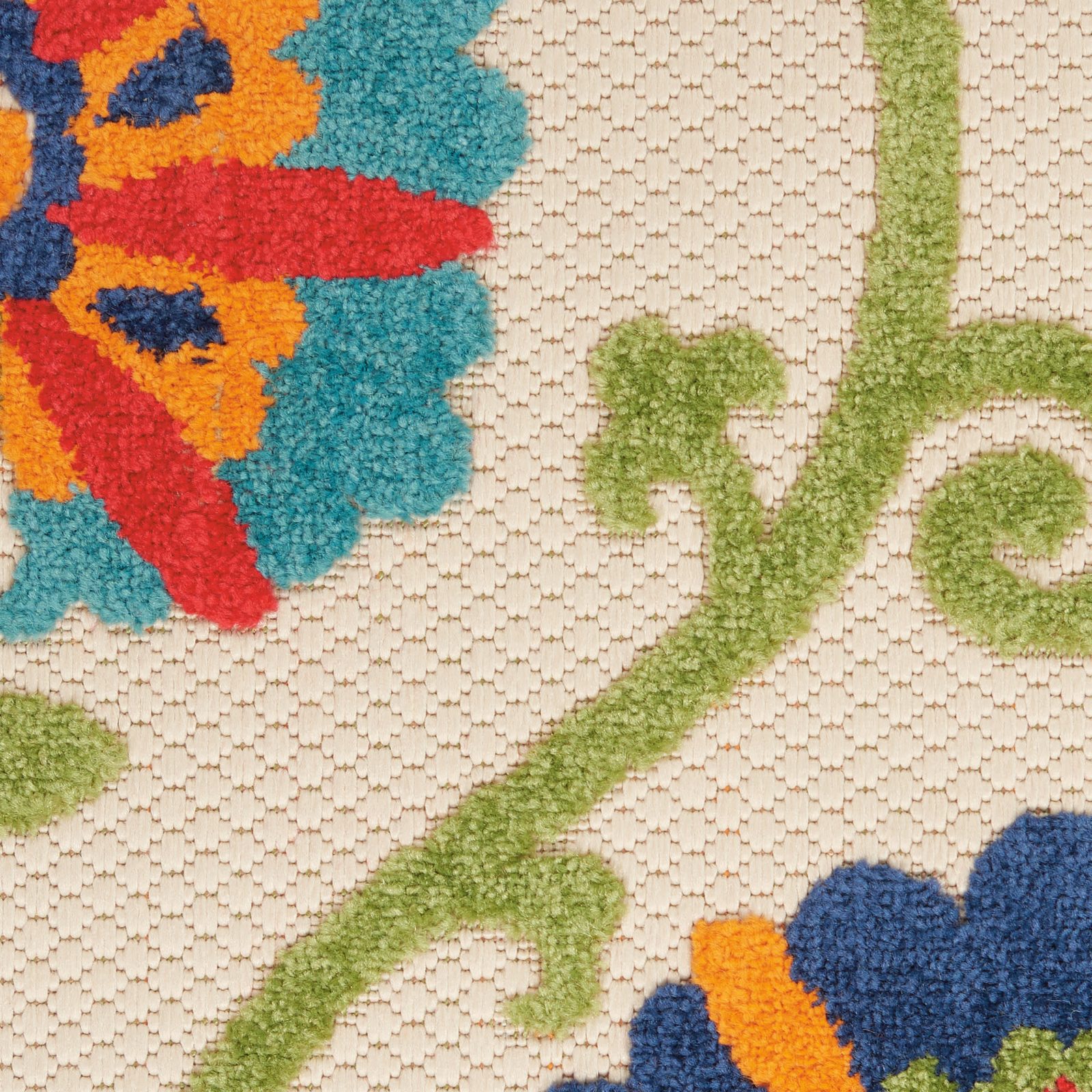 6′ X 9′ Ivory Blue Indoor Outdoor Area Rug III