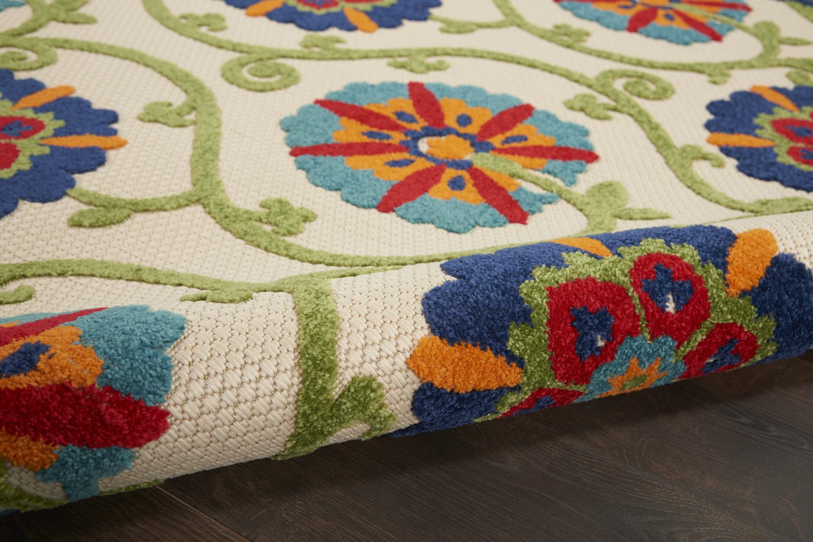 6′ X 9′ Ivory Blue Indoor Outdoor Area Rug III