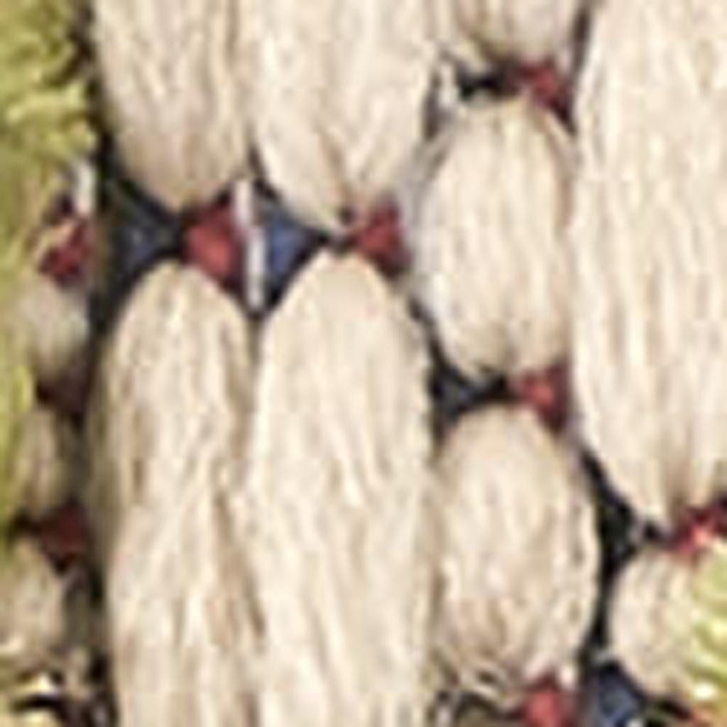 7′ X 10′ Ivory and Blue Indoor-Outdoor Area Rug III