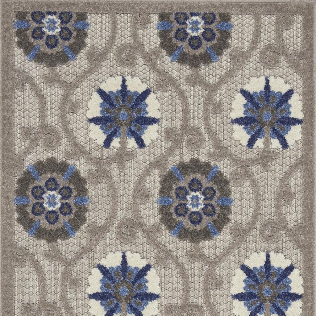 3′ X 4′ Blue and Gray Indoor-Outdoor Area Rug V