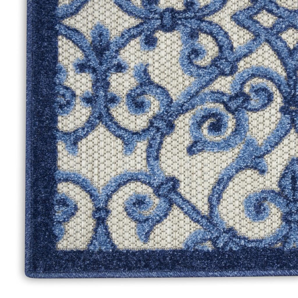 4′ X 6′ Blue and Gray Indoor-Outdoor Area Rug IV