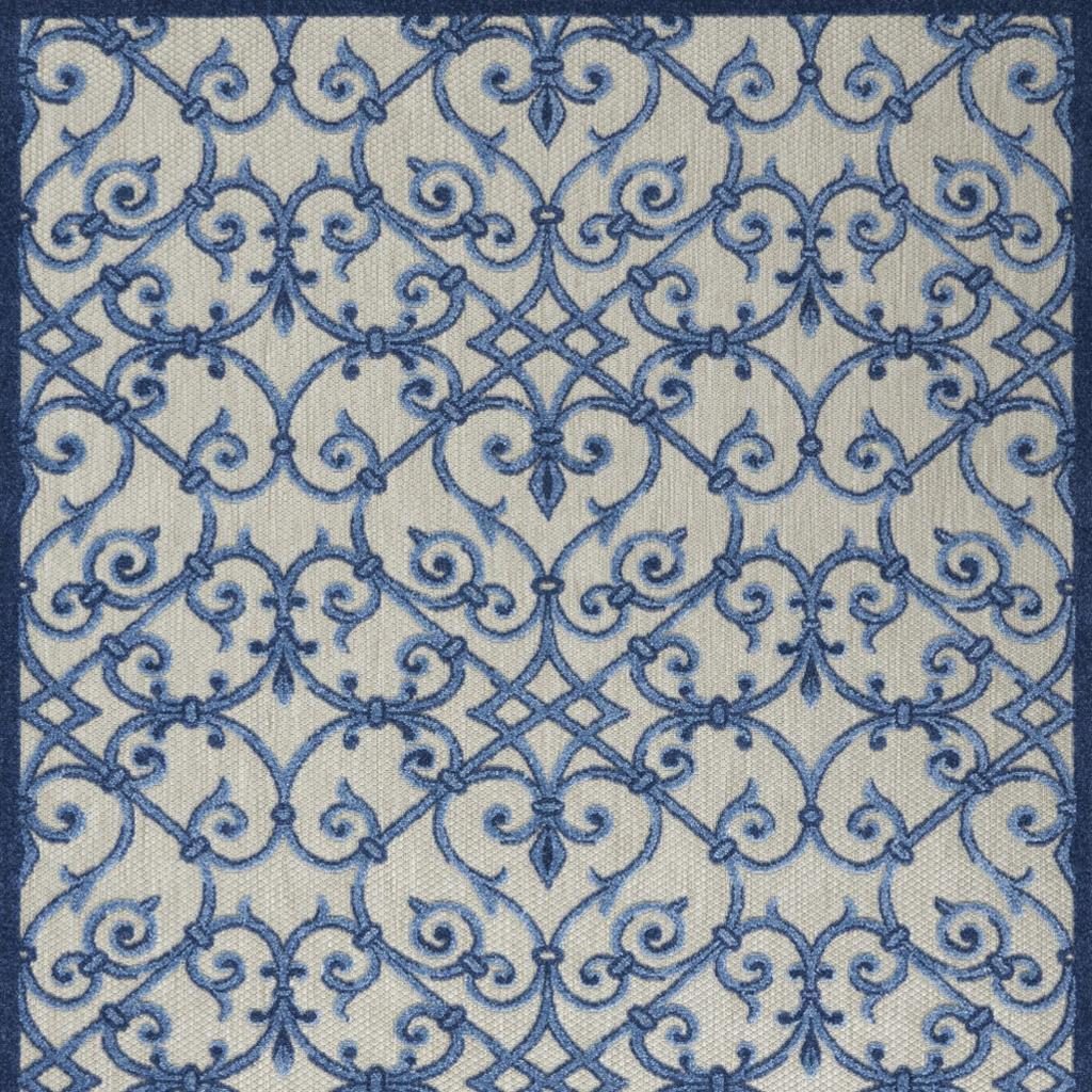 4′ X 6′ Blue and Gray Indoor-Outdoor Area Rug IV