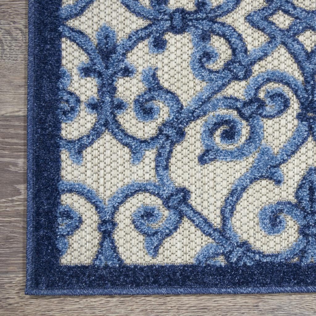 4′ X 6′ Blue and Gray Indoor-Outdoor Area Rug IV