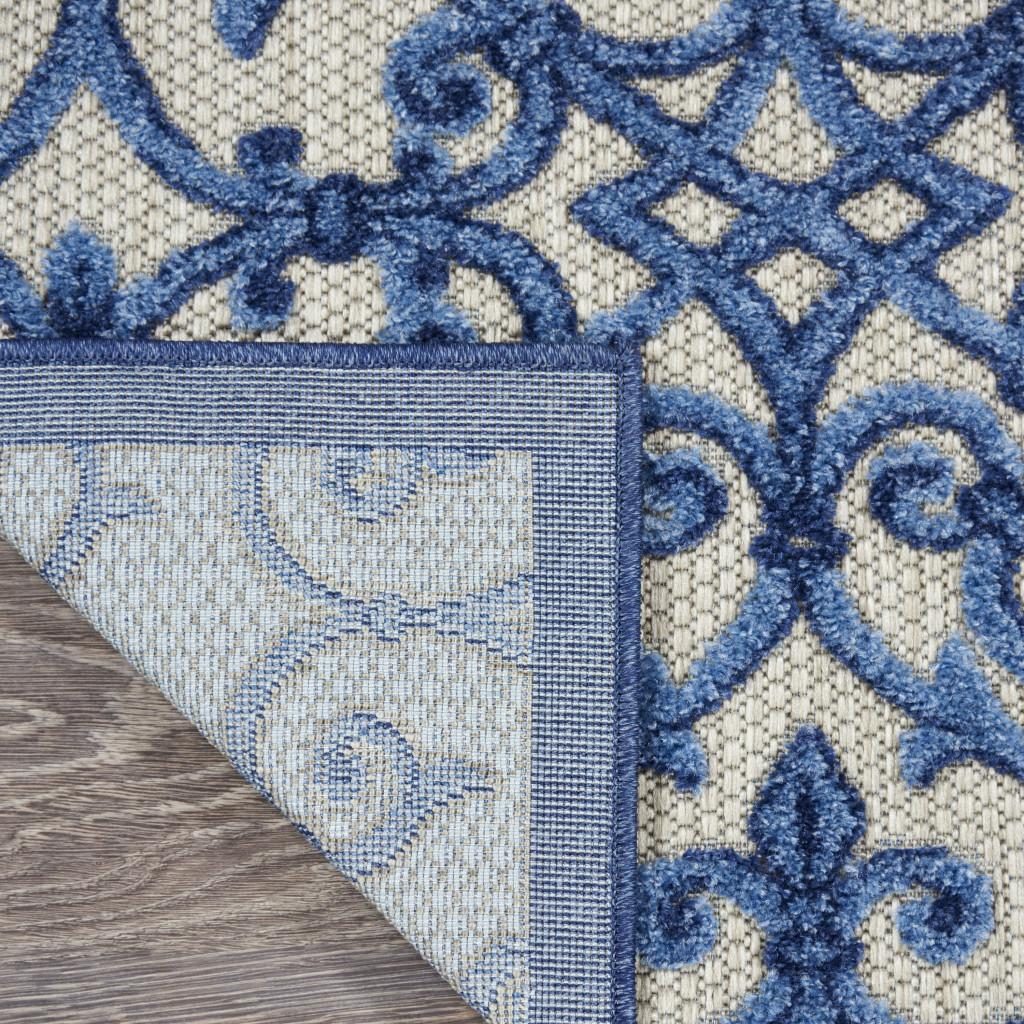 4′ X 6′ Blue and Gray Indoor-Outdoor Area Rug IV