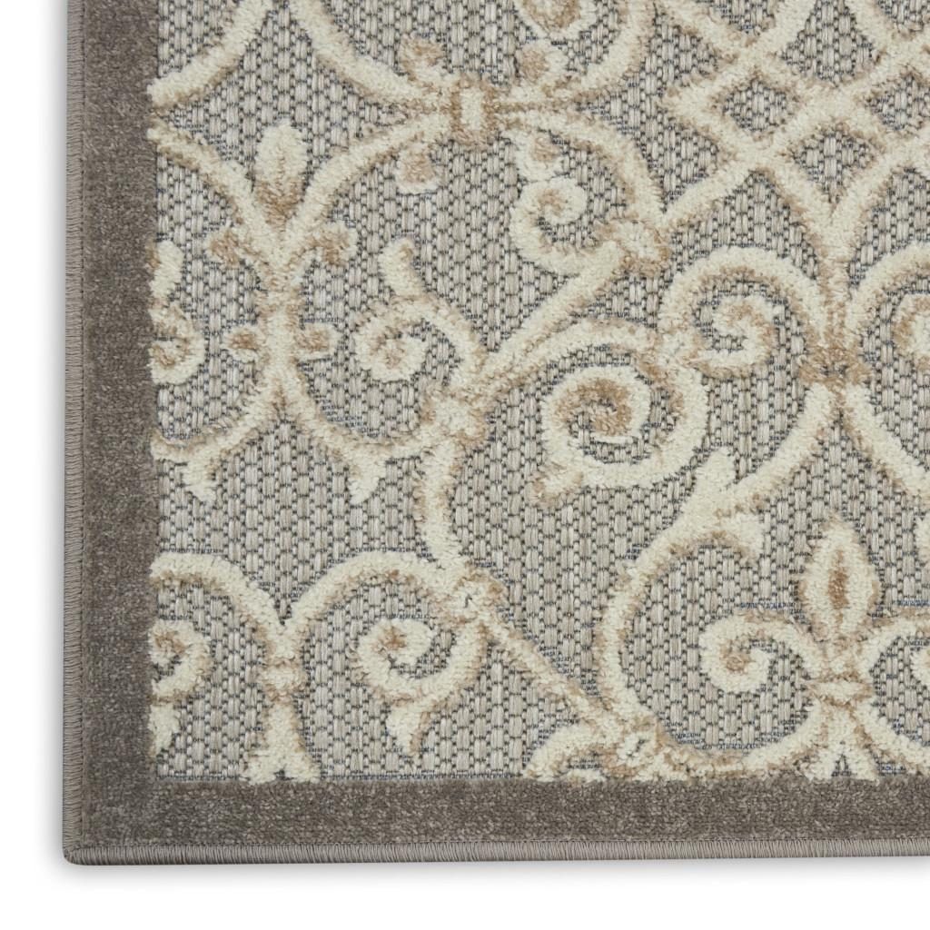 3′ X 4′ Gray And Ivory Indoor Outdoor Area Rug