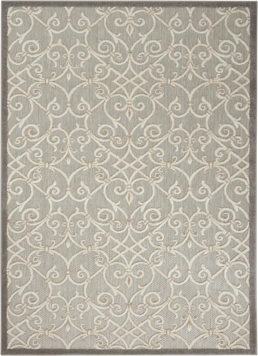 4′ X 6′ Gray and Ivory Indoor-Outdoor Area Rug II