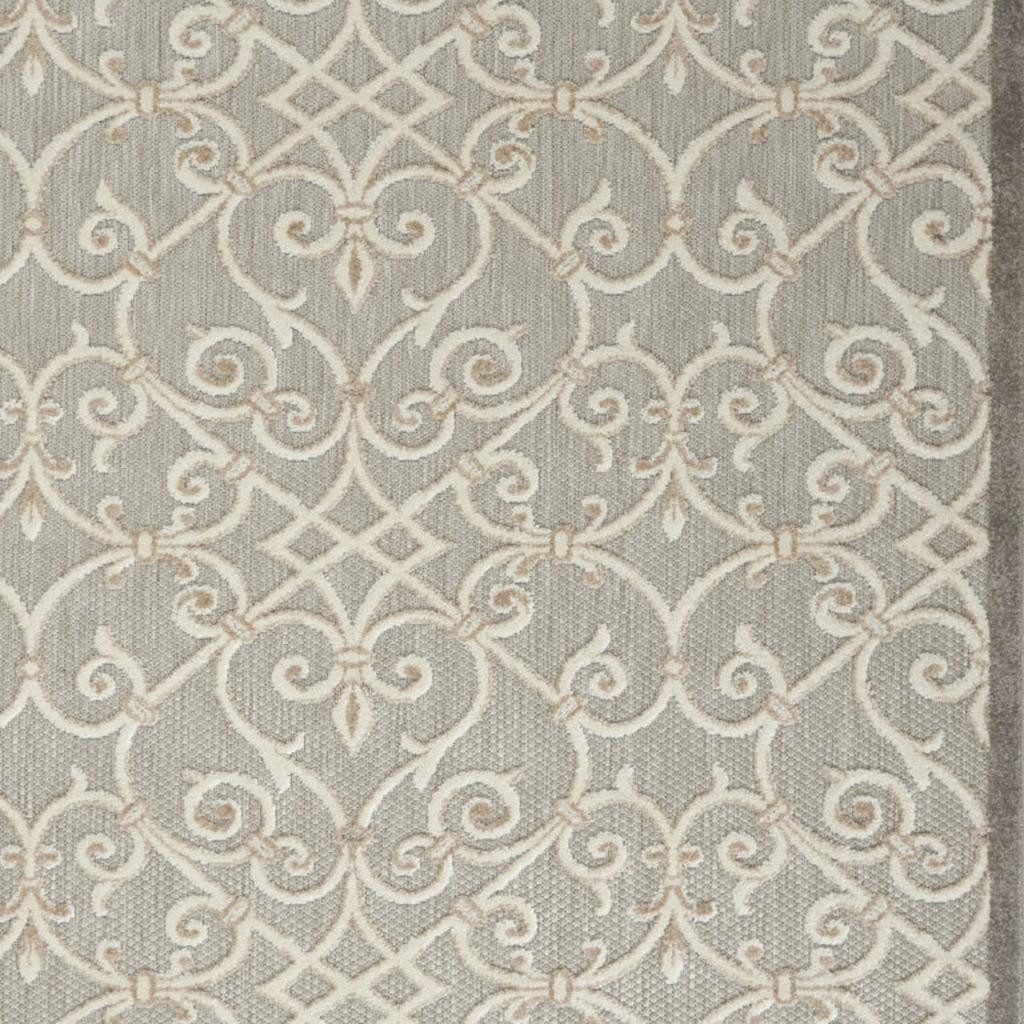 5′ X 8′ Gray And Ivory Indoor Outdoor Area Rug