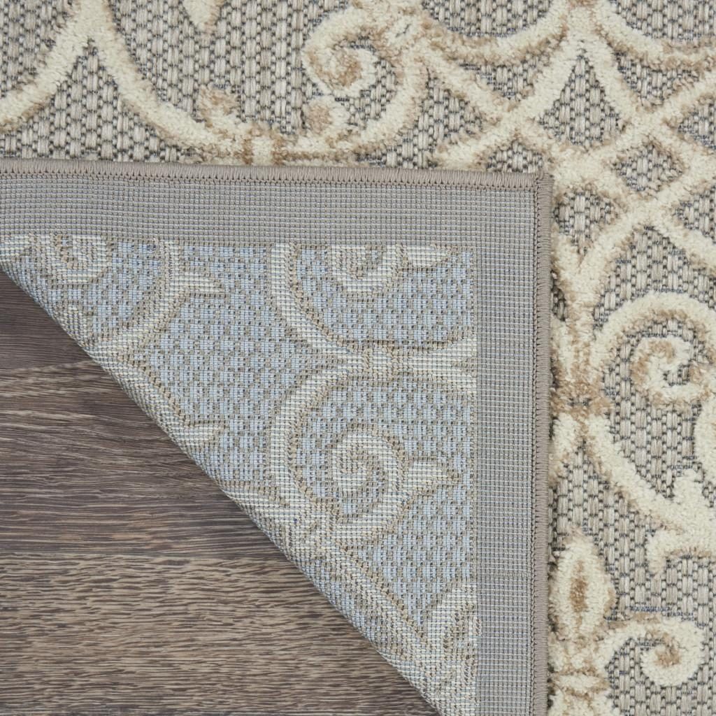 5′ X 8′ Gray And Ivory Indoor Outdoor Area Rug