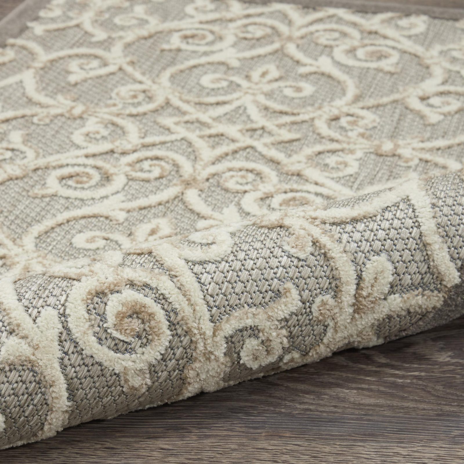 5′ X 8′ Gray And Ivory Indoor Outdoor Area Rug
