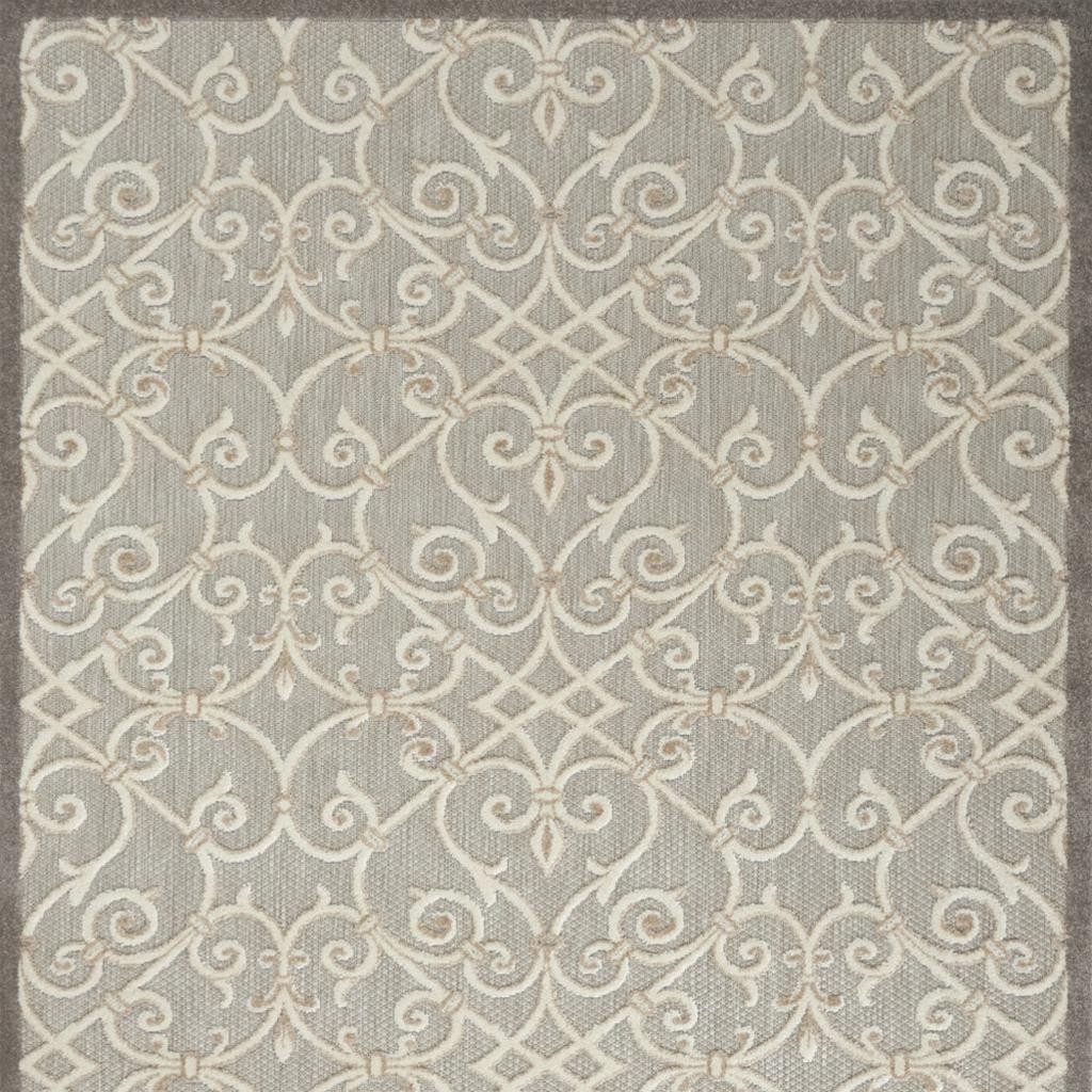 5′ X 8′ Gray And Ivory Indoor Outdoor Area Rug