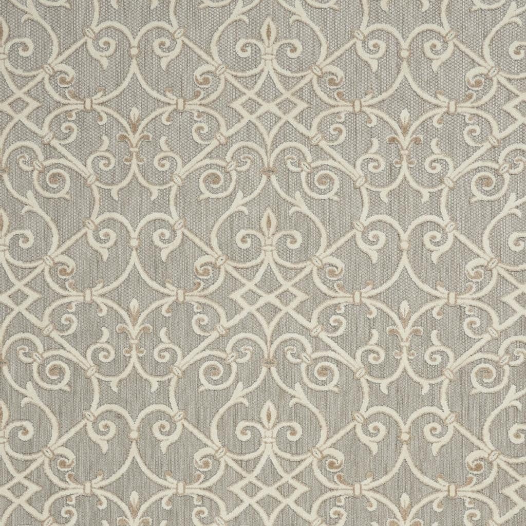 8′ X 11′ Gray Ivory Indoor Outdoor Area Rug II
