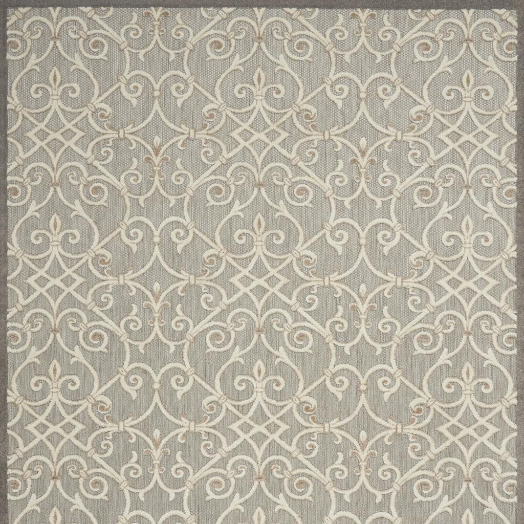 8′ X 11′ Gray Ivory Indoor Outdoor Area Rug II