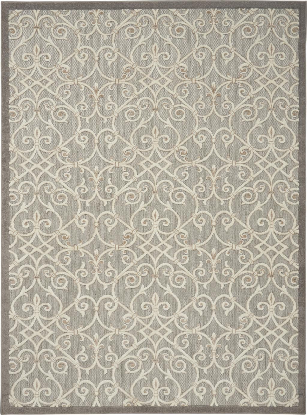 8′ X 11′ Gray Ivory Indoor Outdoor Area Rug II