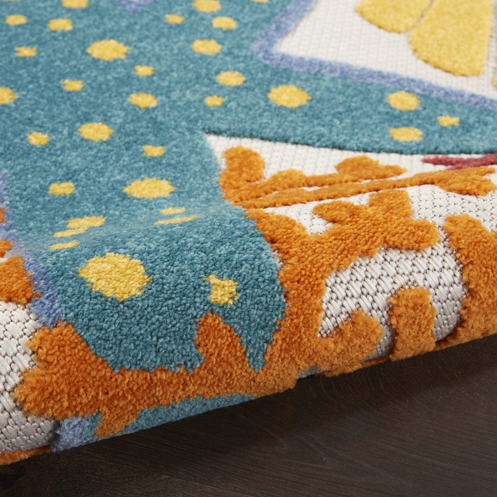 4′ X 6′ Yellow And Ivory Indoor Outdoor Area Rug