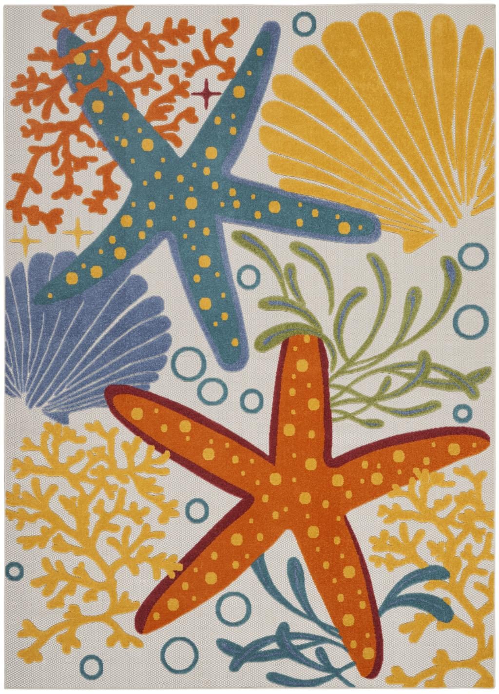 8′ X 11′ Yellow And Ivory Indoor Outdoor Area Rug