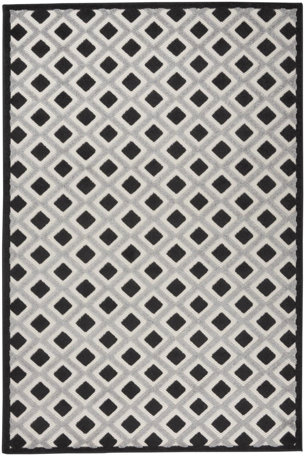 4′ X 6′ Black And White Indoor/Outdoor Area Rug II