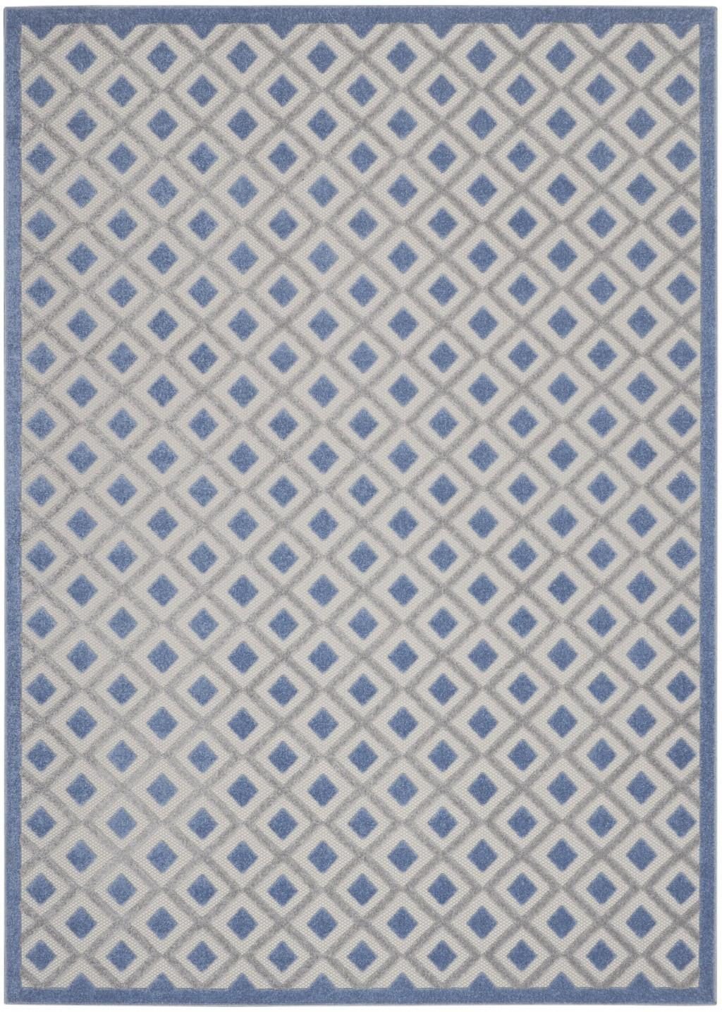 7′ X 10′ Blue Gray Indoor Outdoor Area Rug III