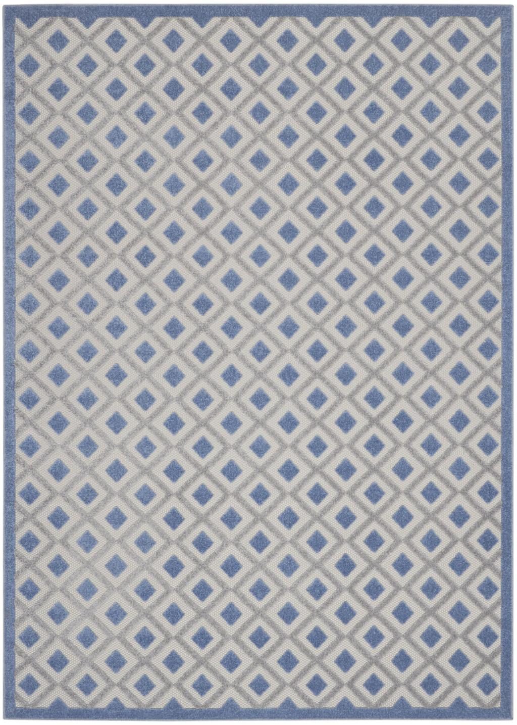 7′ X 10′ Blue Gray Indoor Outdoor Area Rug III