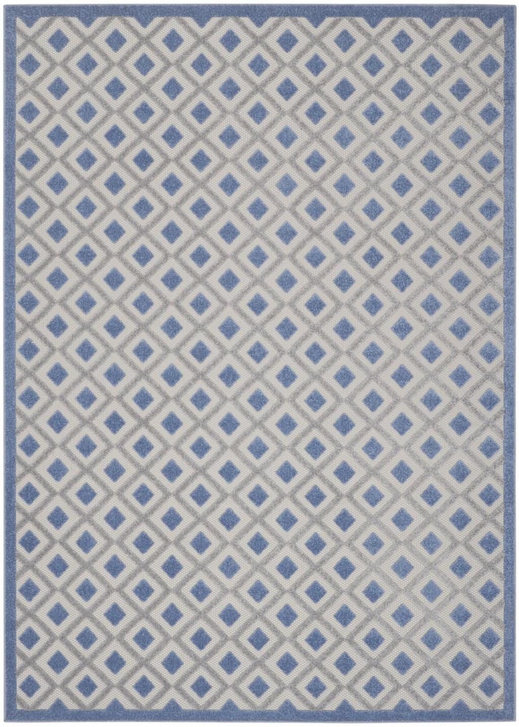 8′ X 11′ Blue and Gray Indoor-Outdoor Area Rug II