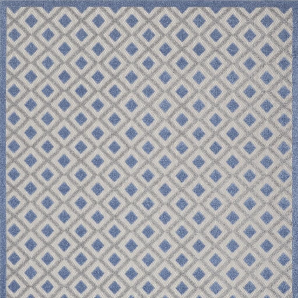 8′ X 11′ Blue and Gray Indoor-Outdoor Area Rug II