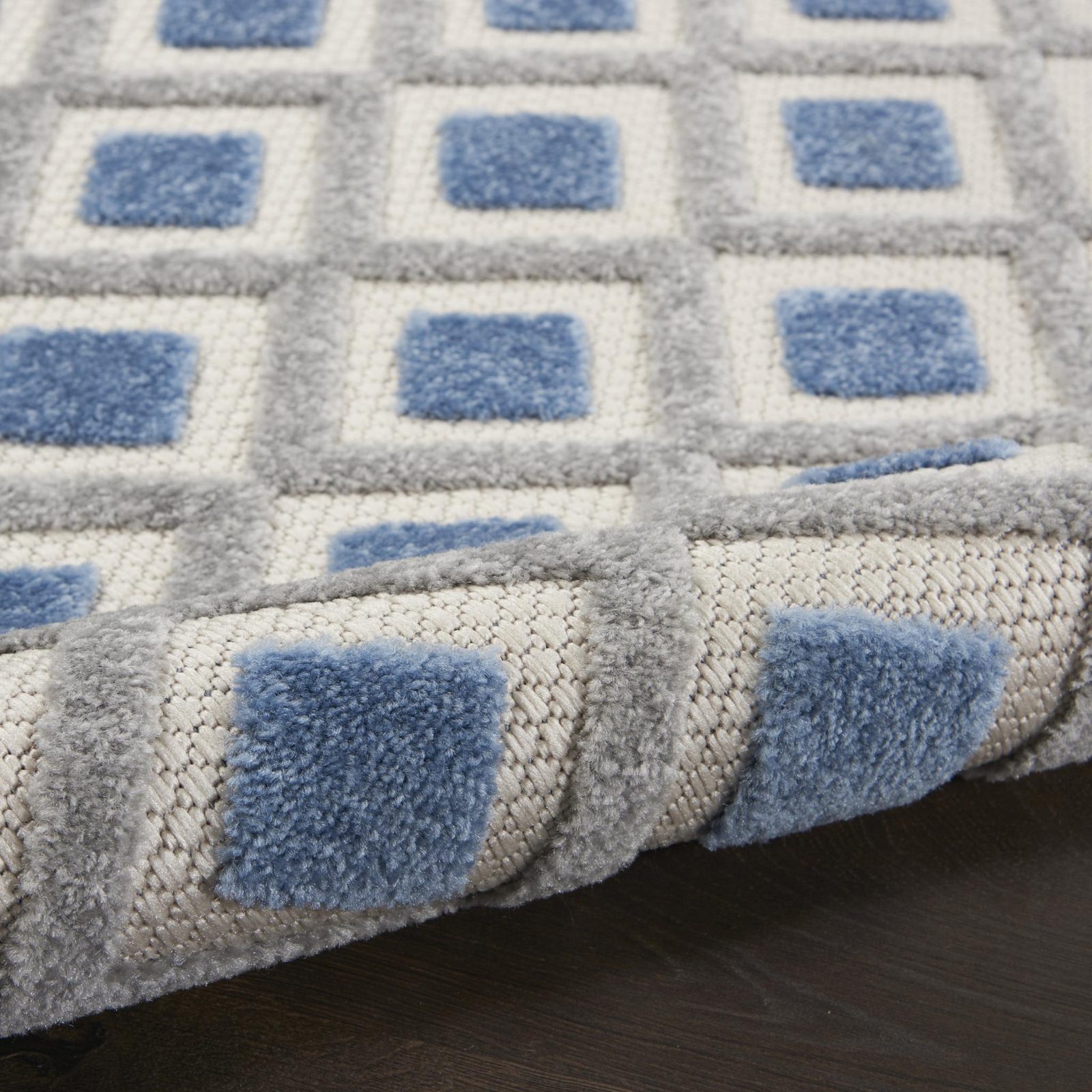 8′ X 11′ Blue and Gray Indoor-Outdoor Area Rug II