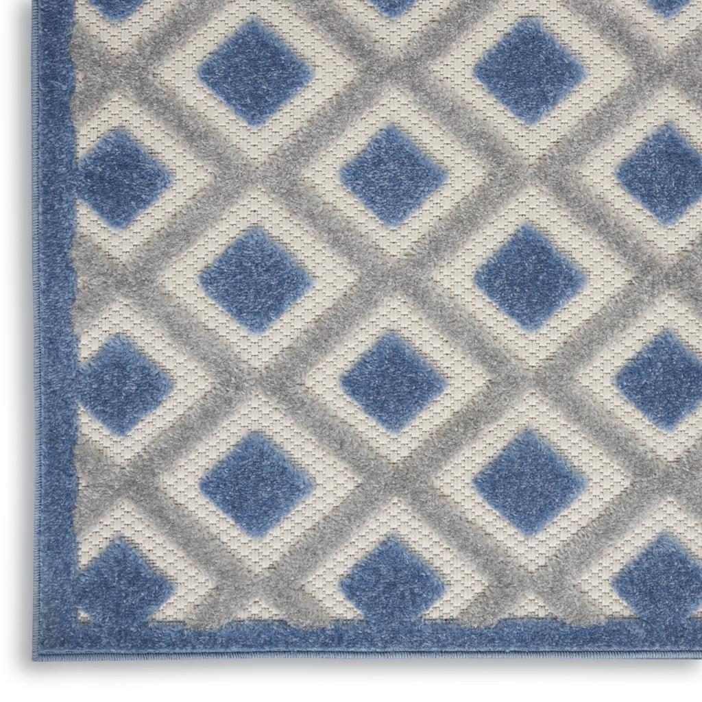 8′ X 11′ Blue and Gray Indoor-Outdoor Area Rug II