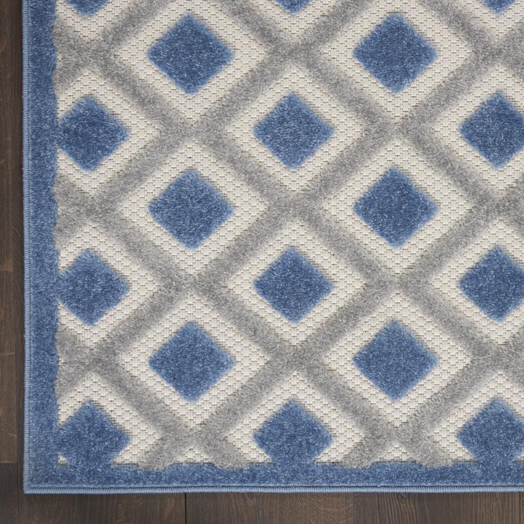 8′ X 11′ Blue and Gray Indoor-Outdoor Area Rug II